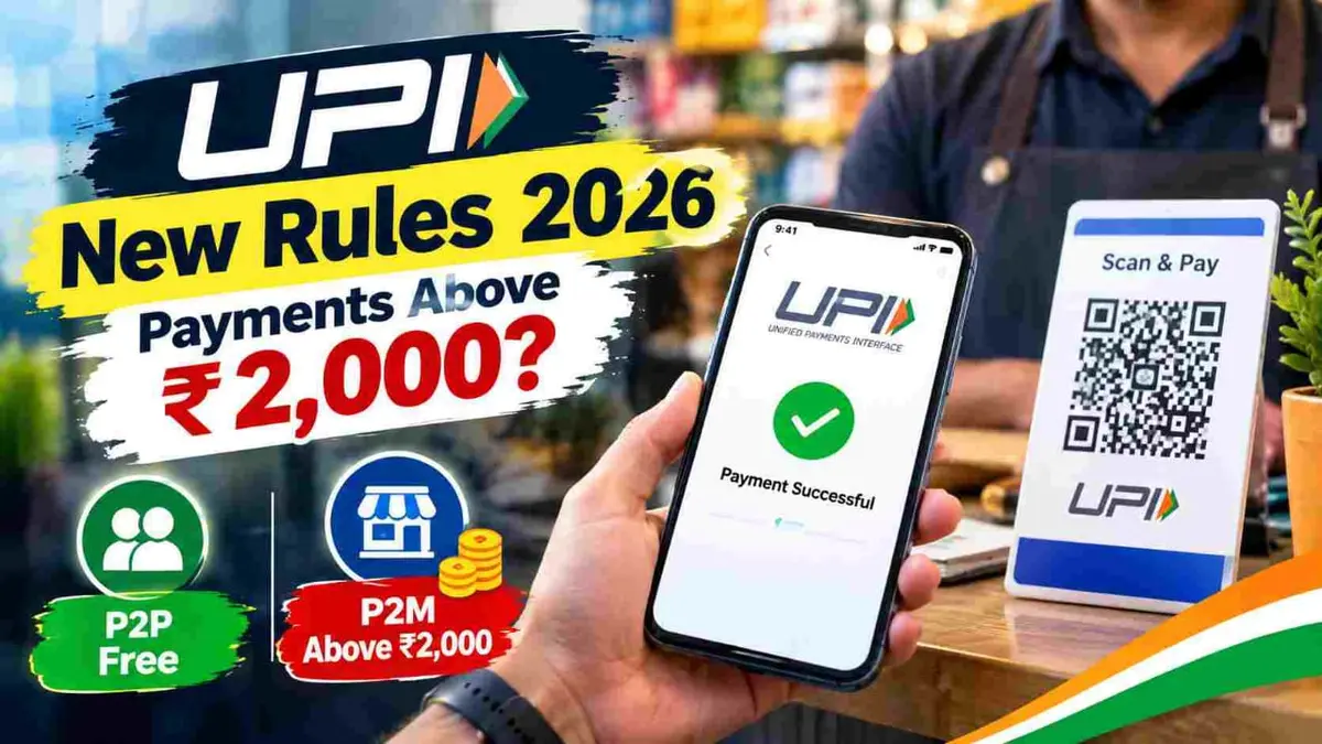 Customer scanning UPI QR code at shop counter under new UPI MDR 2026 rule above ₹2,000