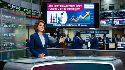 Indian investor checking defence sector stock news as new Axis Defence Index Fund opens