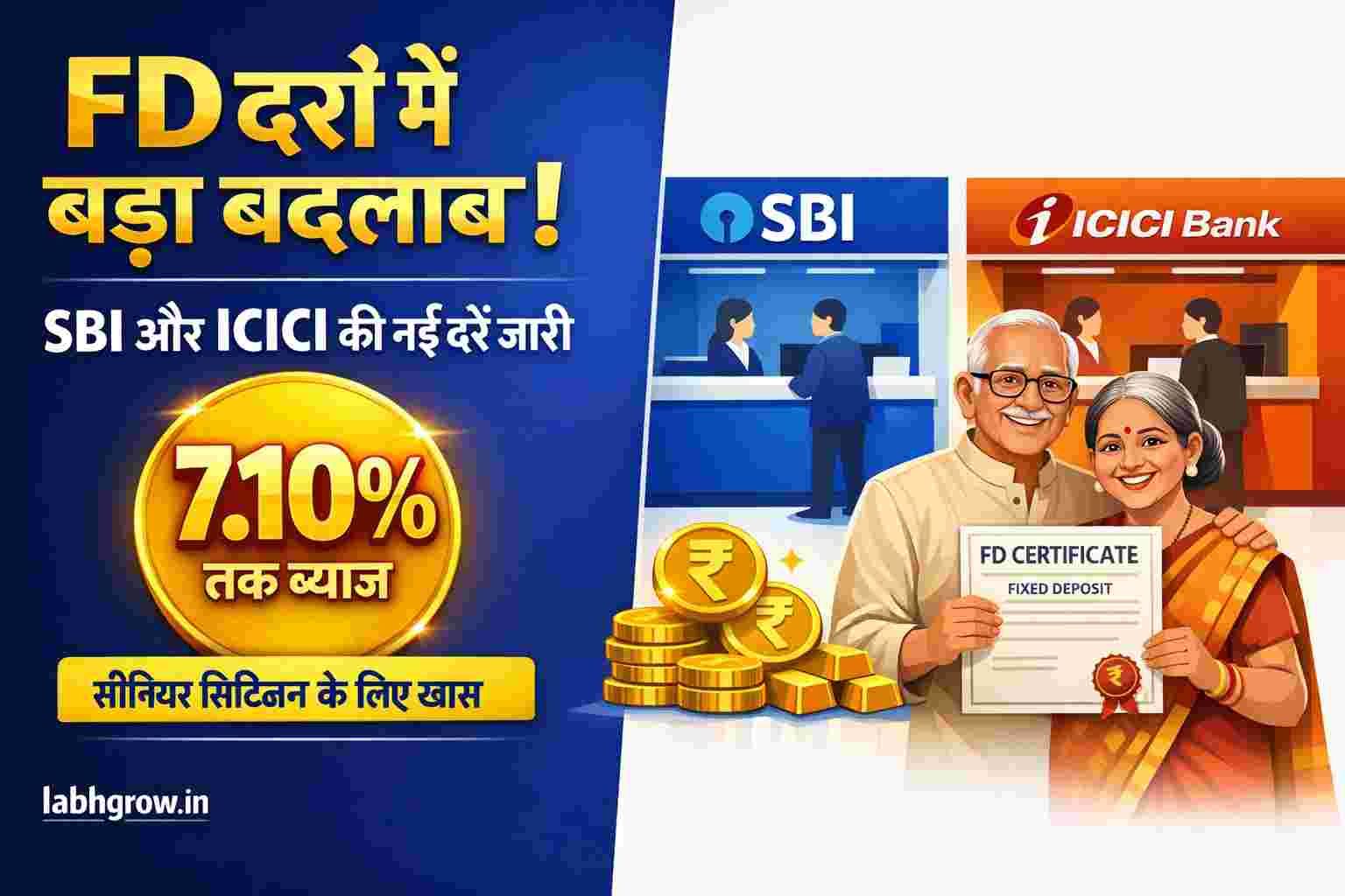 Indian family checking new FD interest rates on laptop after bank rate update