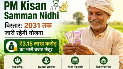 Farmer standing in a green field with a tractor in the background, PM Kisan scheme extended till 2031