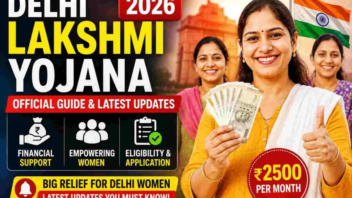 CM Rekha Gupta distributing Delhi Lakshmi Yojana sanction letters at Talkatora Stadium