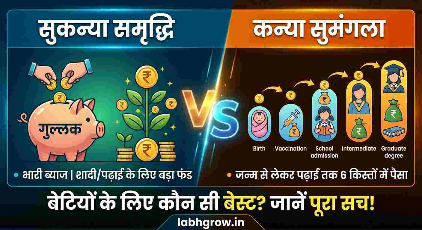 Indian parents comparing savings schemes for their daughter at home