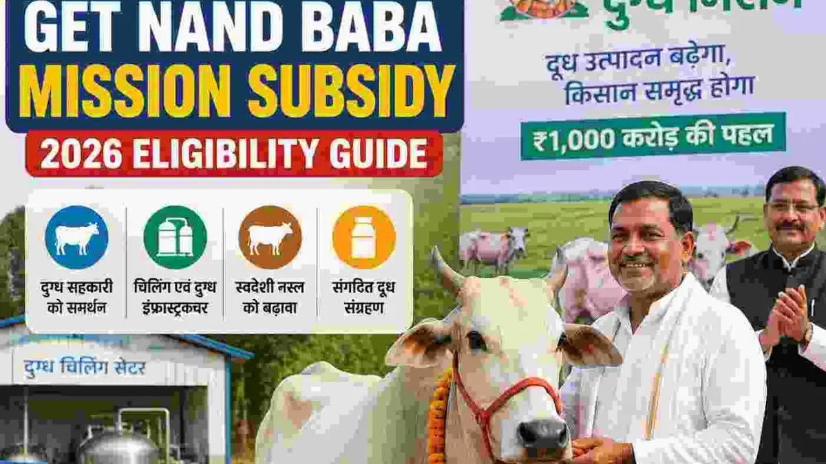 Dairy farmers with indigenous cows at a milk collection centre under Uttar Pradesh Nand Baba Milk Mission 2026