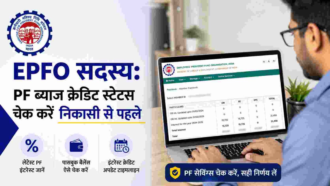 Employee checking EPF interest credit on EPFO passbook portal