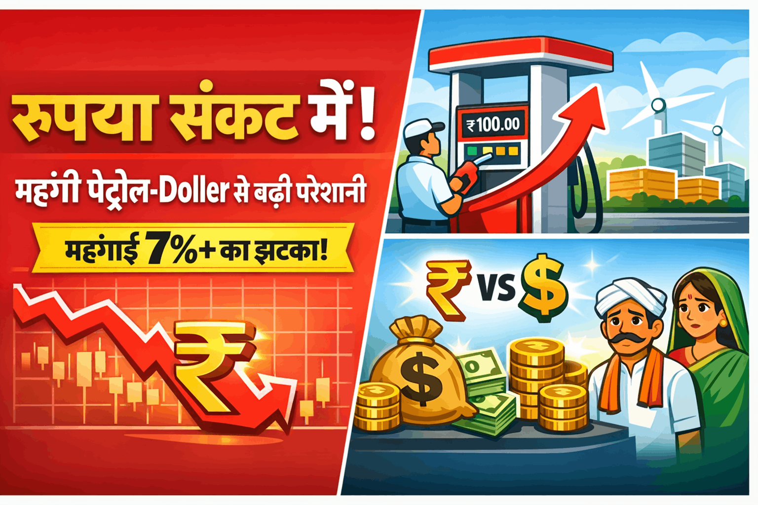 Rupee fall 2026 inflation impact India dollar vs rupee chart
