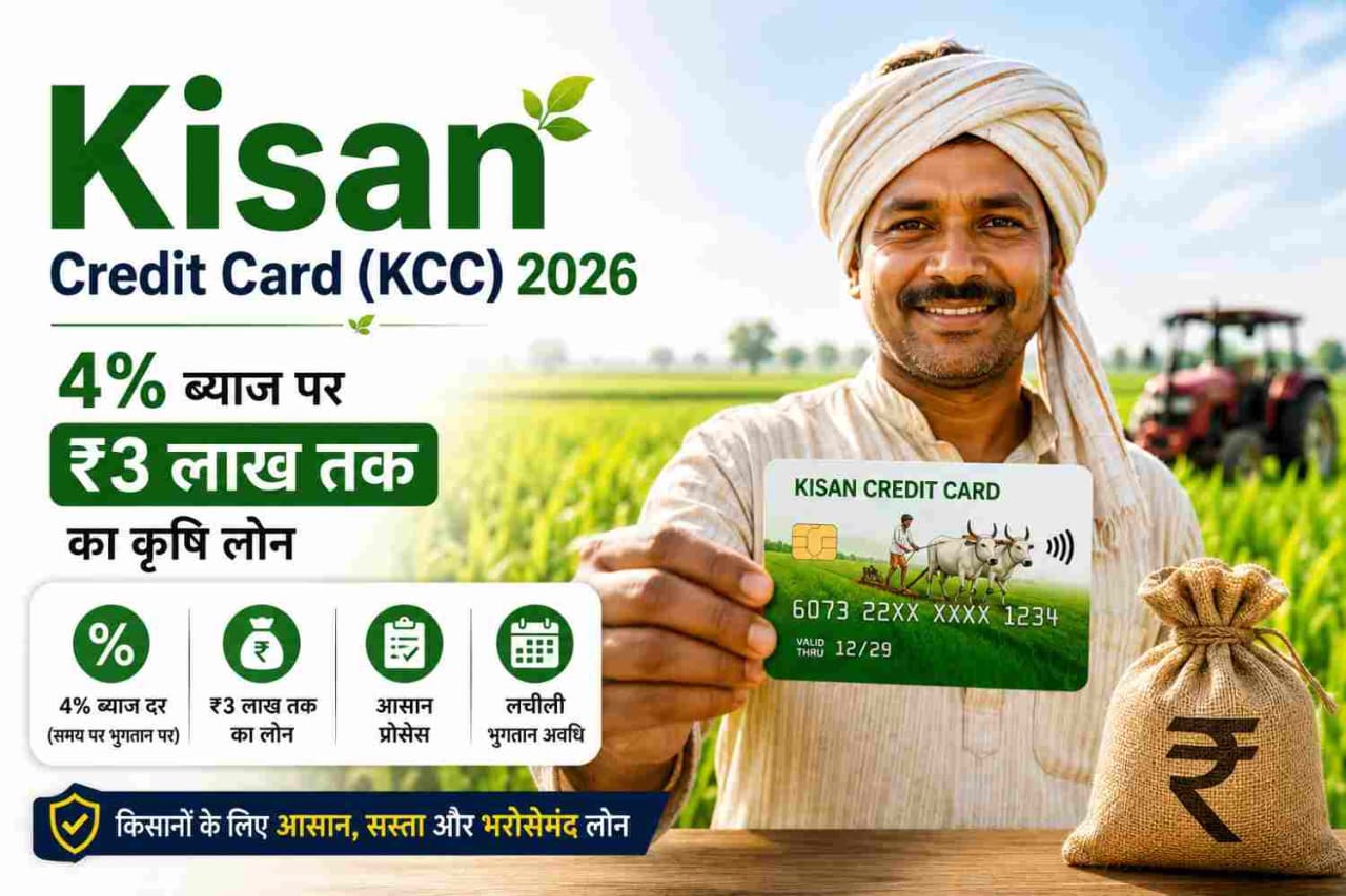 Kisan Credit Card KCC 2026 farmer loan application 4 percent interest