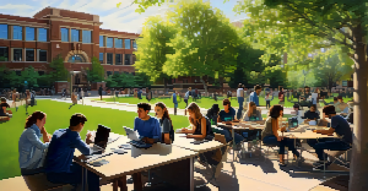 Students at the University of Colorado Boulder collaborating on innovative projects in a sunny campus setting.