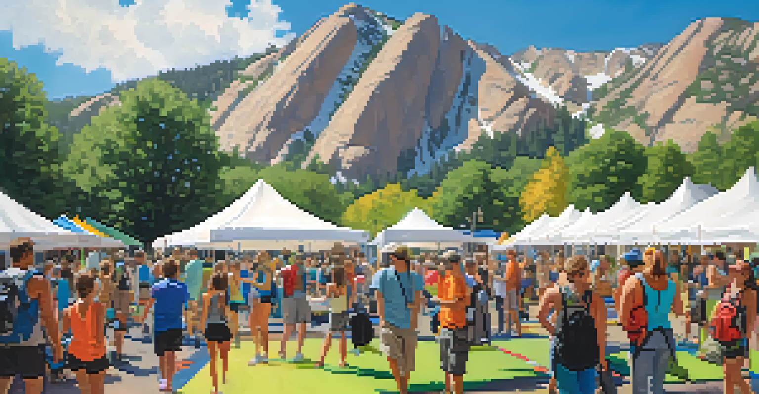 A community event in Boulder showcasing local athletes and outdoor gear.