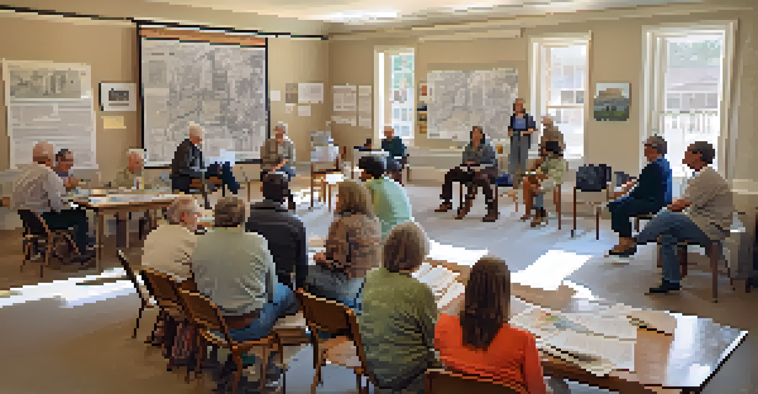 A workshop in Boulder focused on historic preservation, with residents of various ages discussing and sharing ideas around a table.