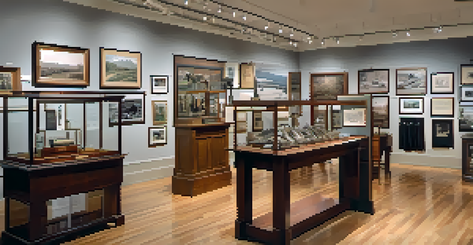 The interior of the Boulder History Museum filled with historical artifacts and photographs, with visitors exploring the exhibits.