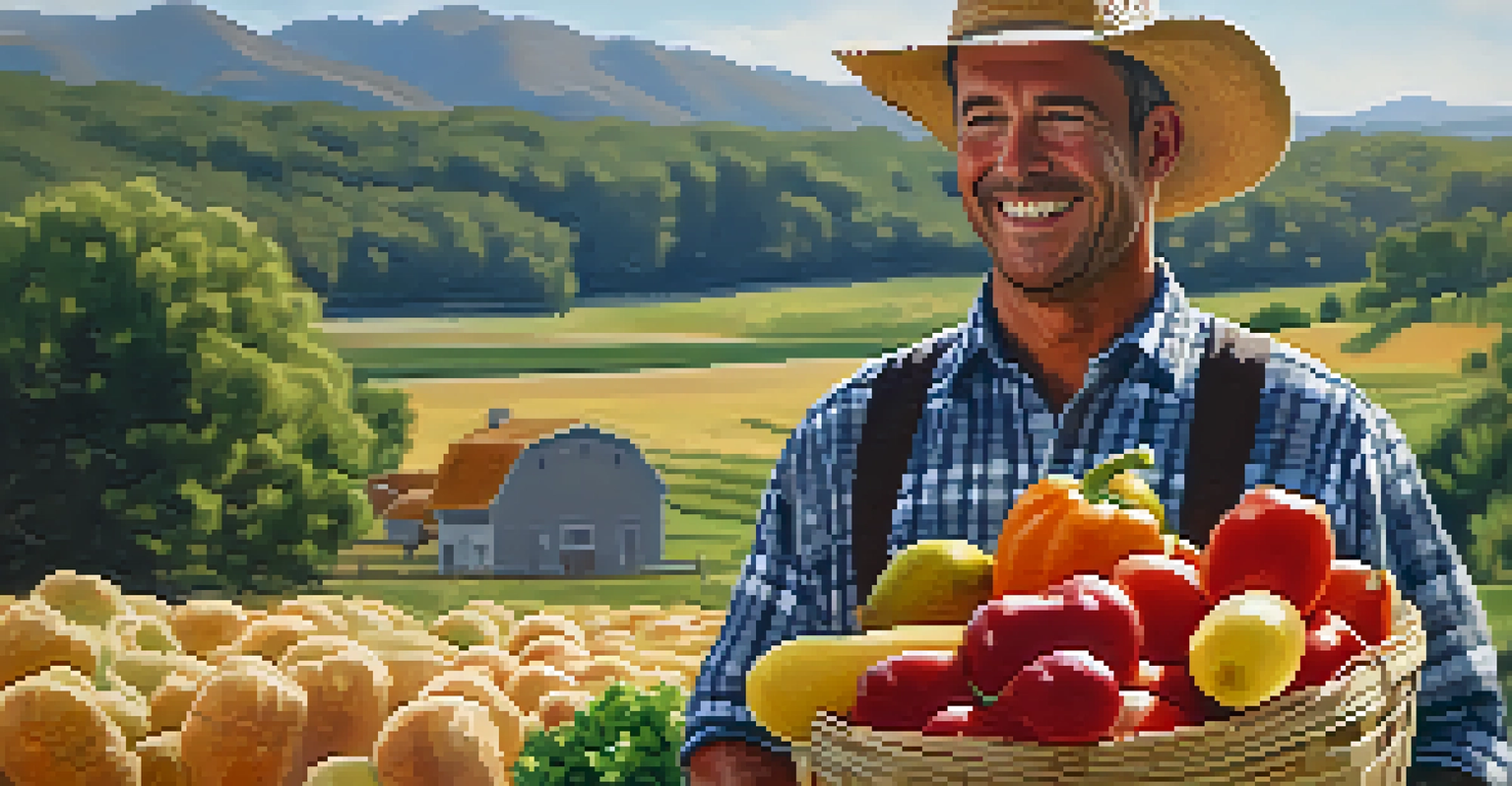 A local farmer holding freshly harvested vegetables in a sunlit field, showcasing the connection to Boulder’s culinary culture.
