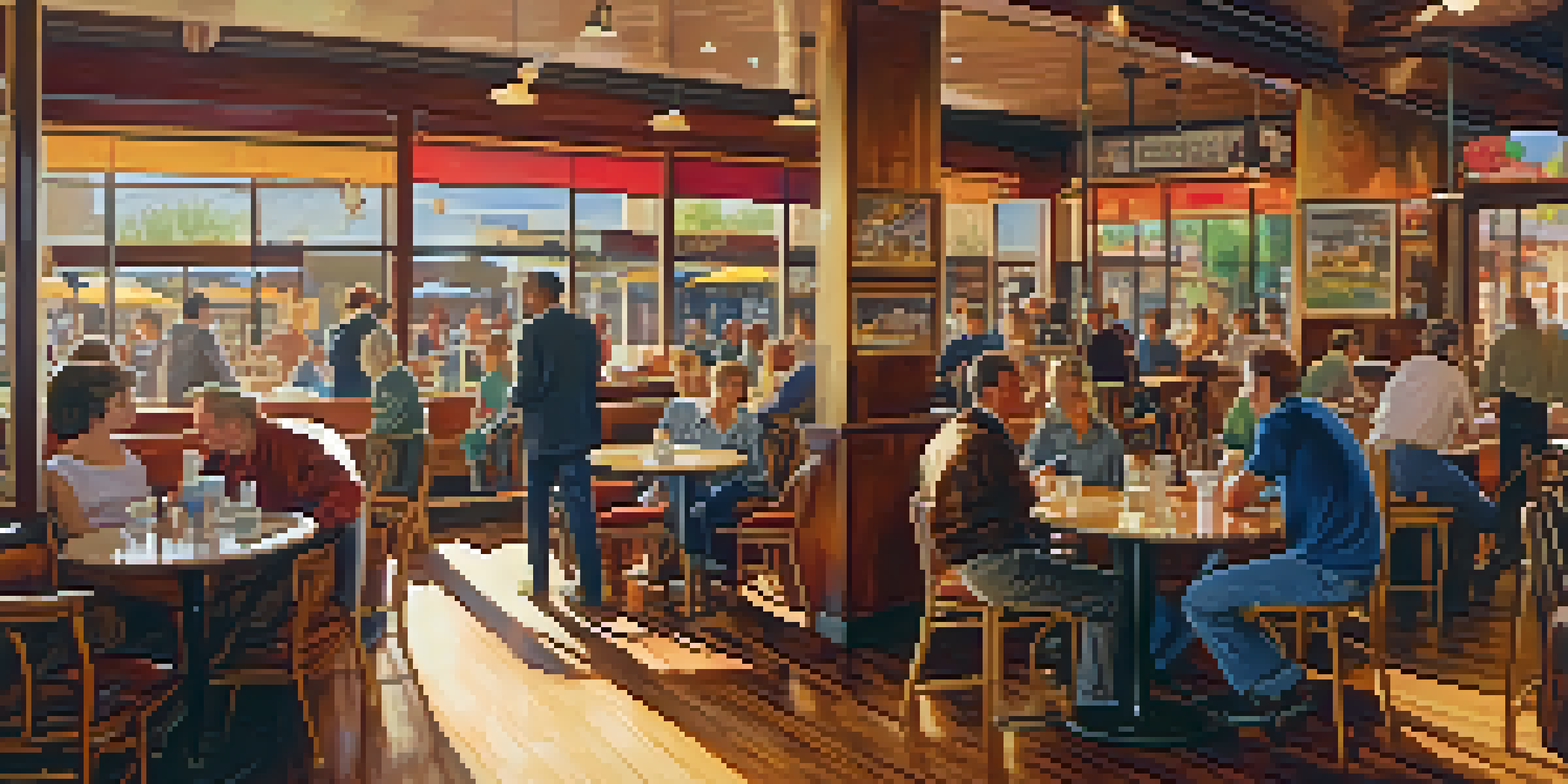 A lively coffeehouse scene in Boulder during the 1960s with artists and musicians interacting in a colorful and warm environment.