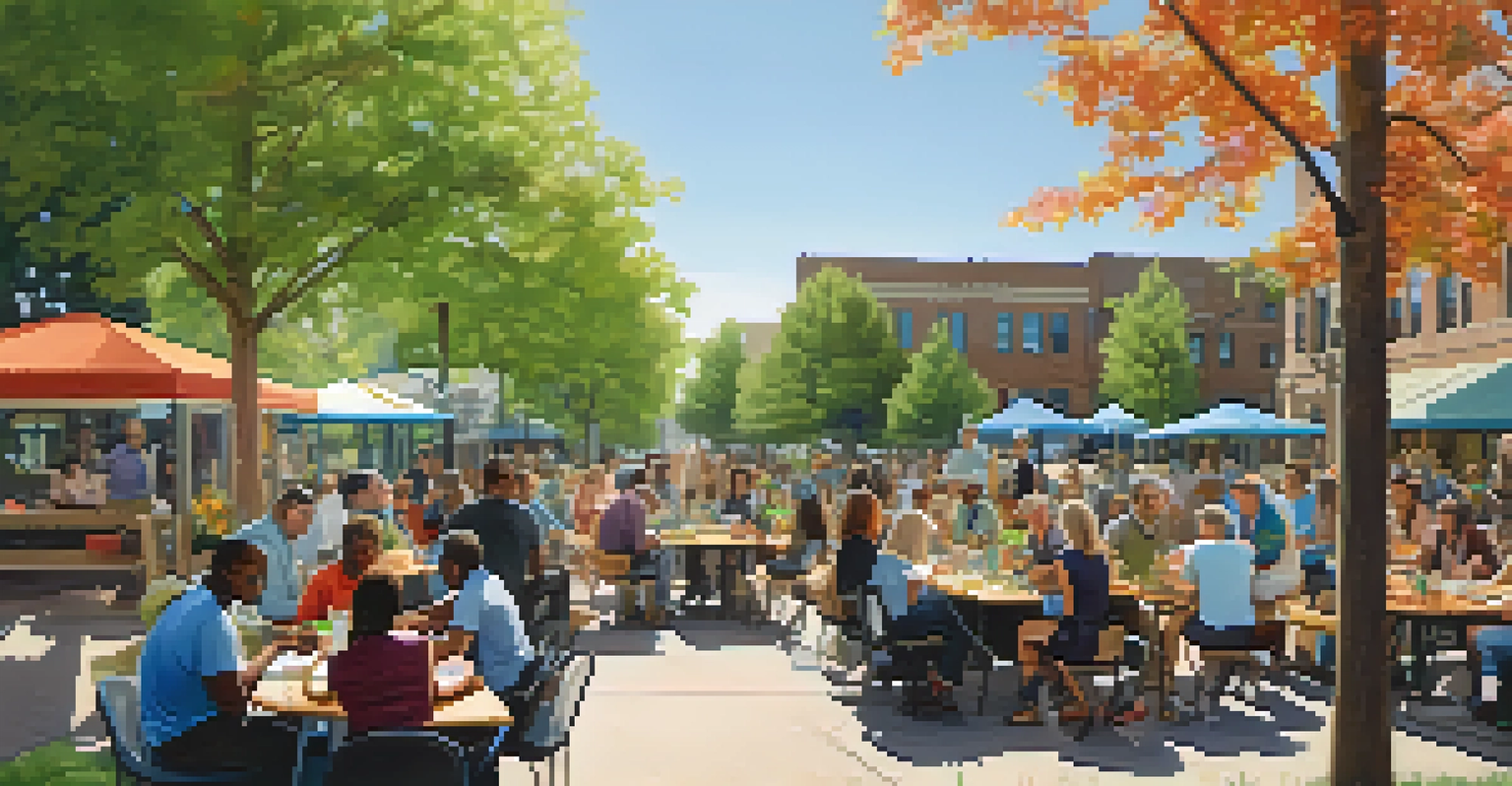 Community engagement meeting outdoors in Boulder, with residents discussing urban development plans in a park setting.