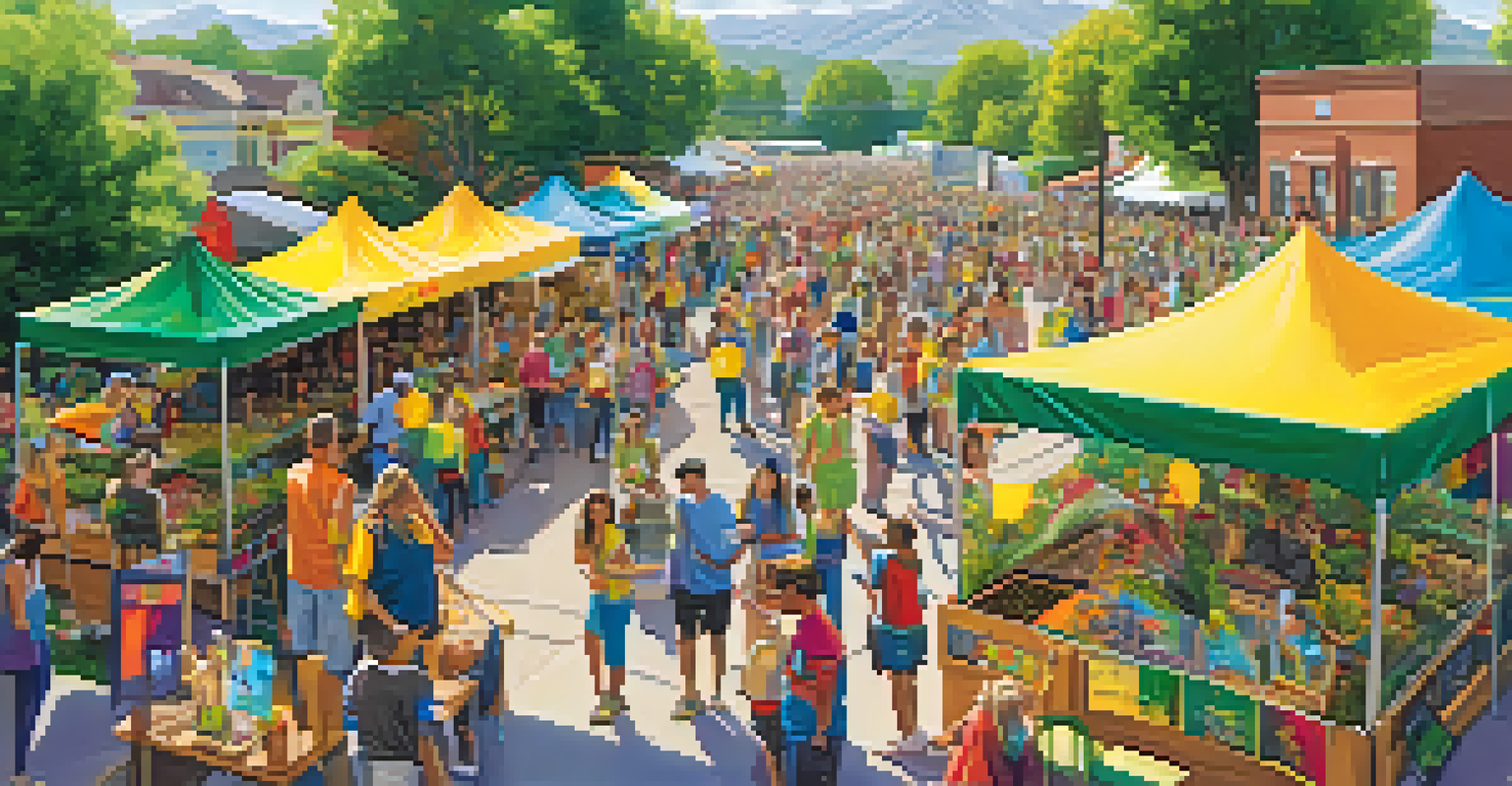 A community event during the Solar Festival in Boulder, featuring booths with solar technology and families participating in activities.