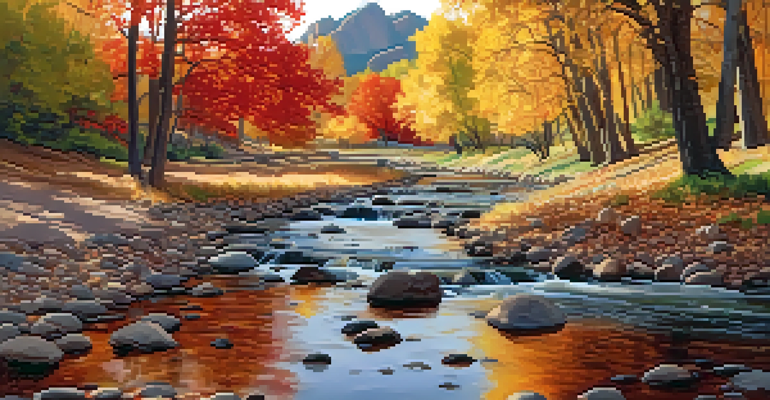 A picturesque view of Chautauqua Park in Boulder, Colorado, showcasing fall foliage and the Flatirons in the background.
