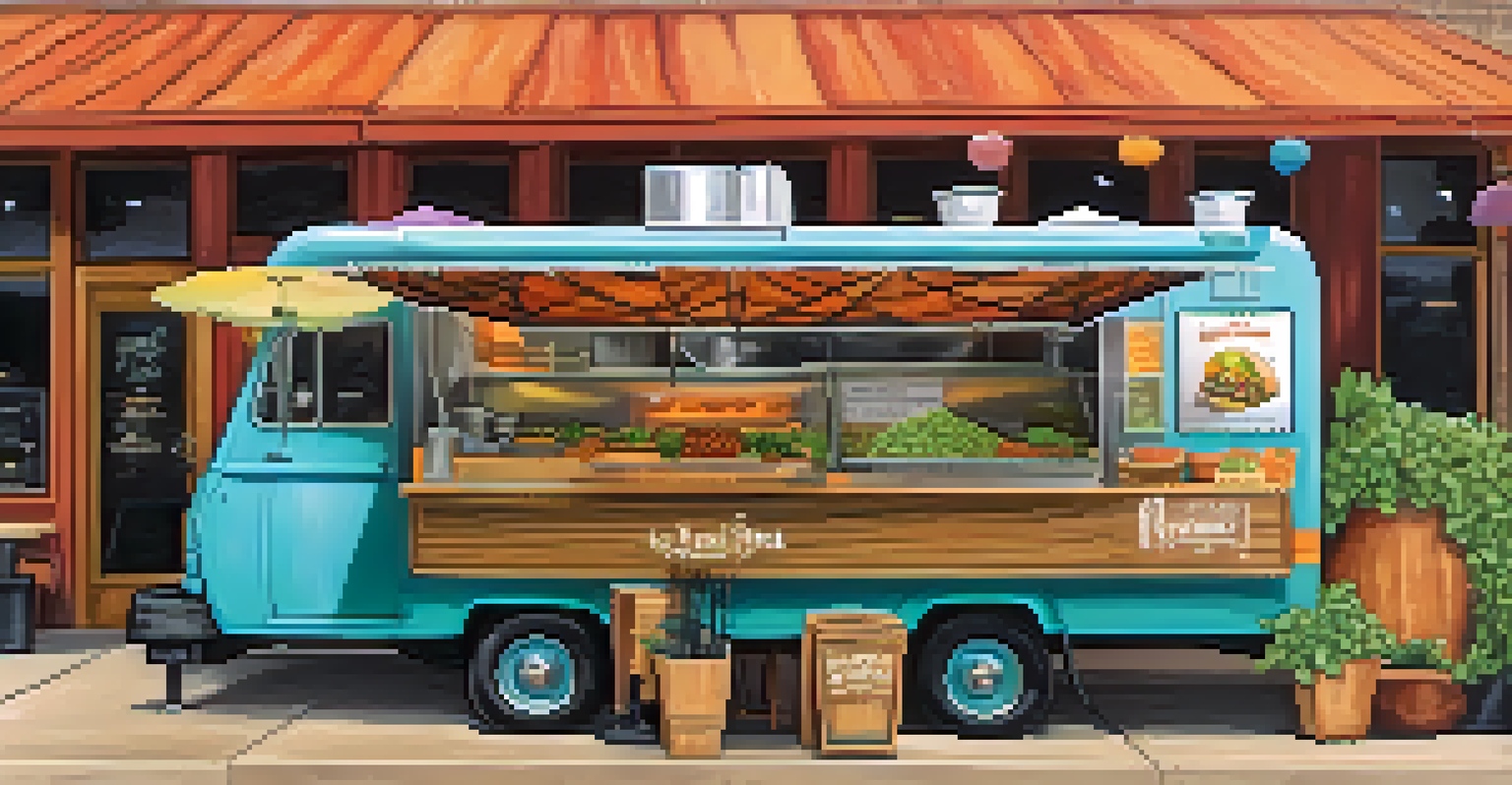 A delicious gourmet taco filled with fresh ingredients, served from a colorful food truck in Boulder.
