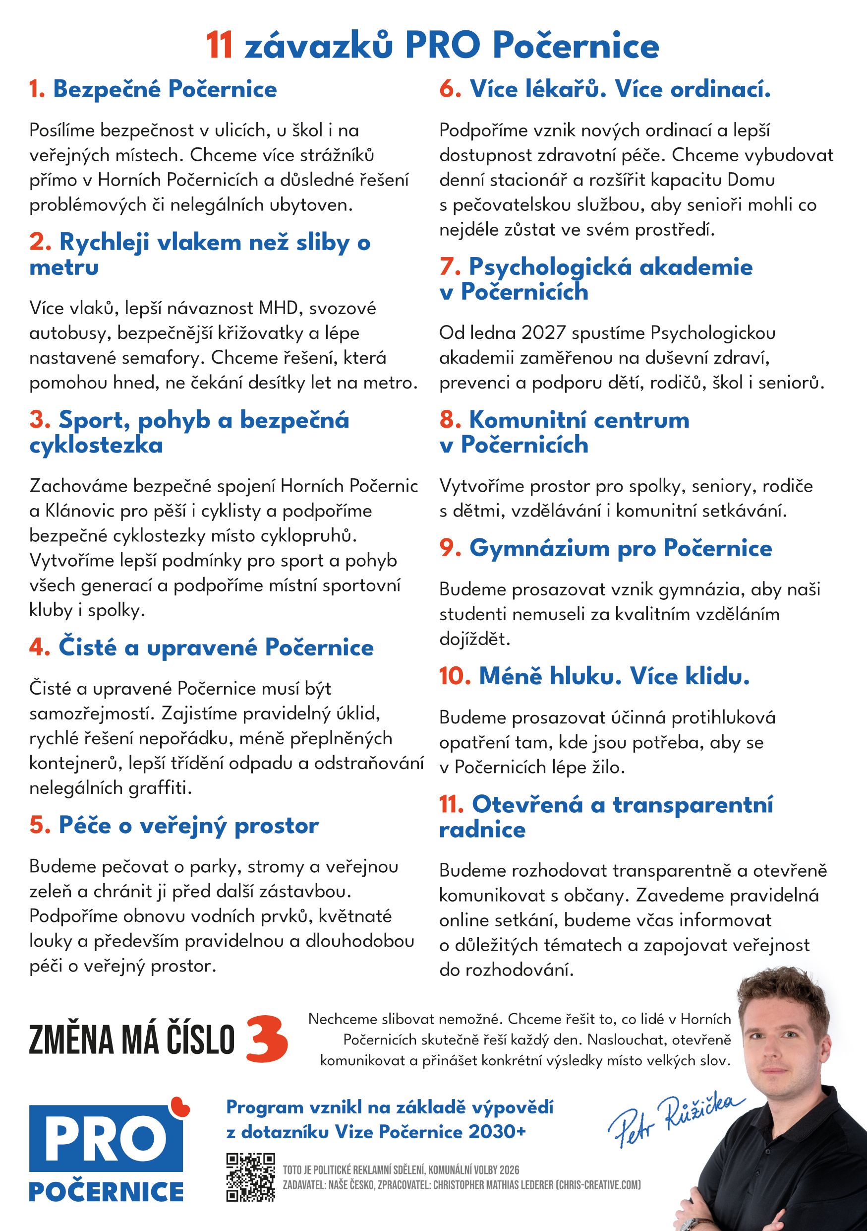 PRO POČERNICE: Volební noviny a představení programu do schránek