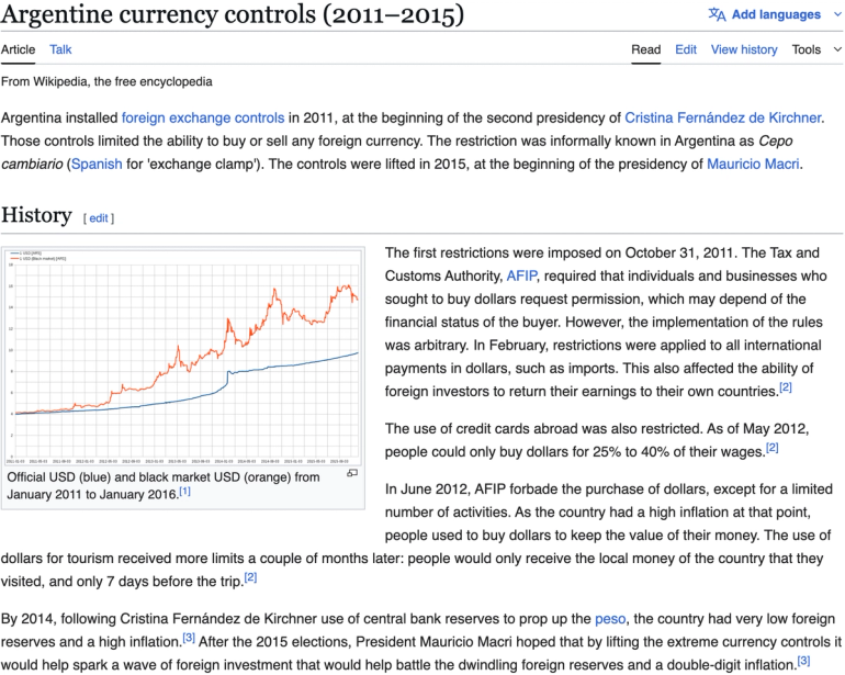 Argentine currency controls