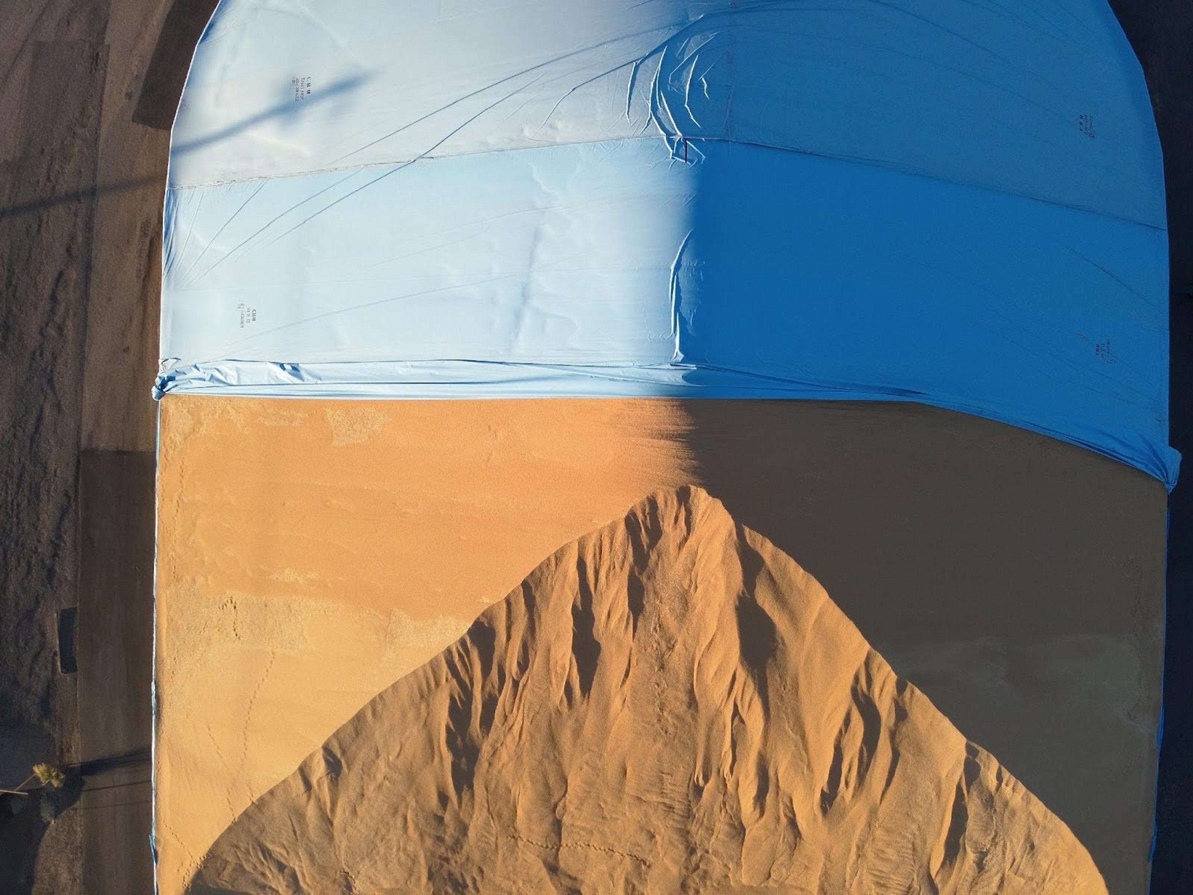 Grain site with tarpaulin in Australia