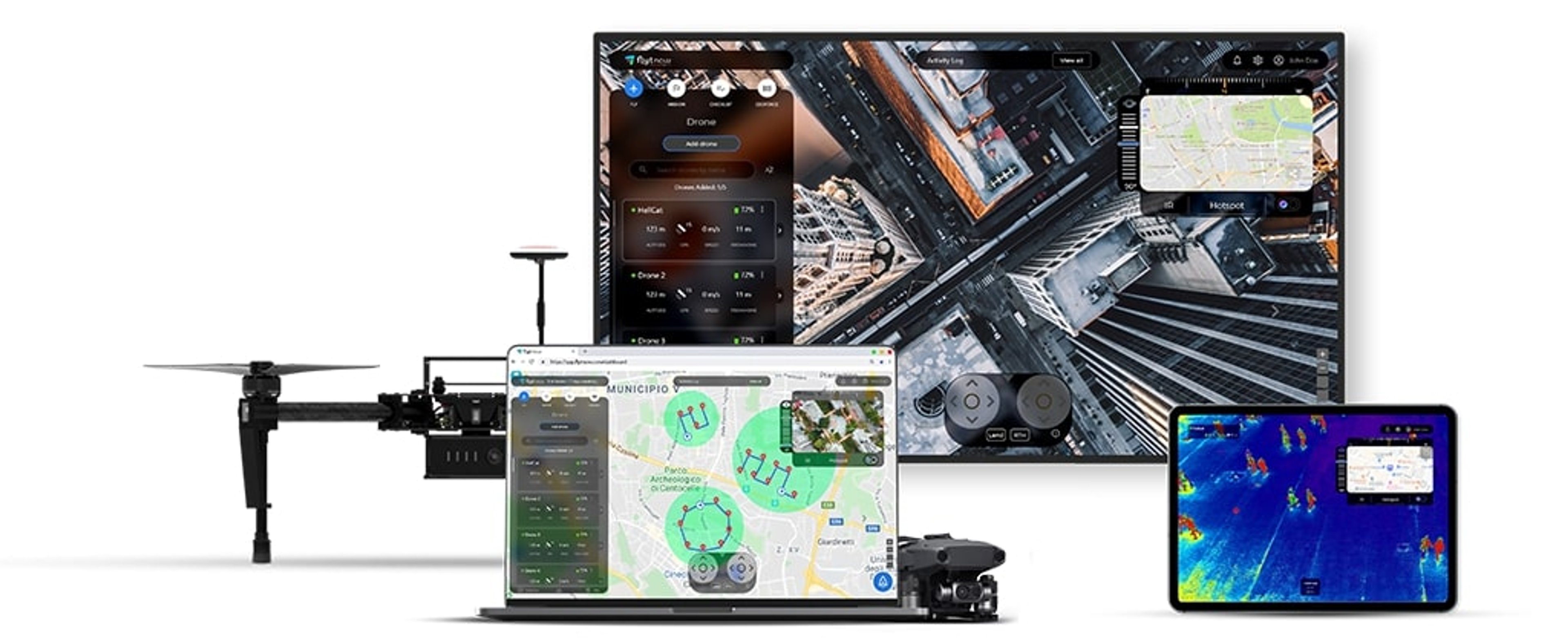 Multiple drone operation through single dashboard