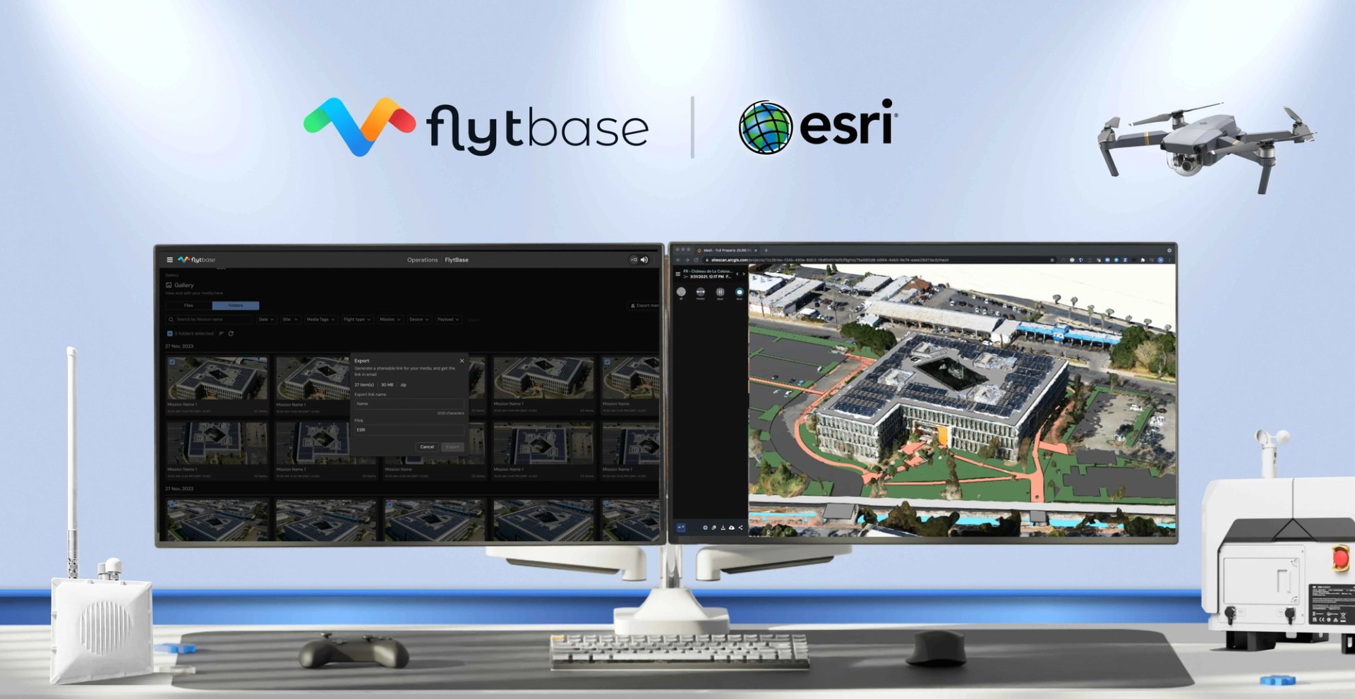 FlytBase und Esri kooperieren, um Drohnendaten in GIS-Informationen umzuwandeln.