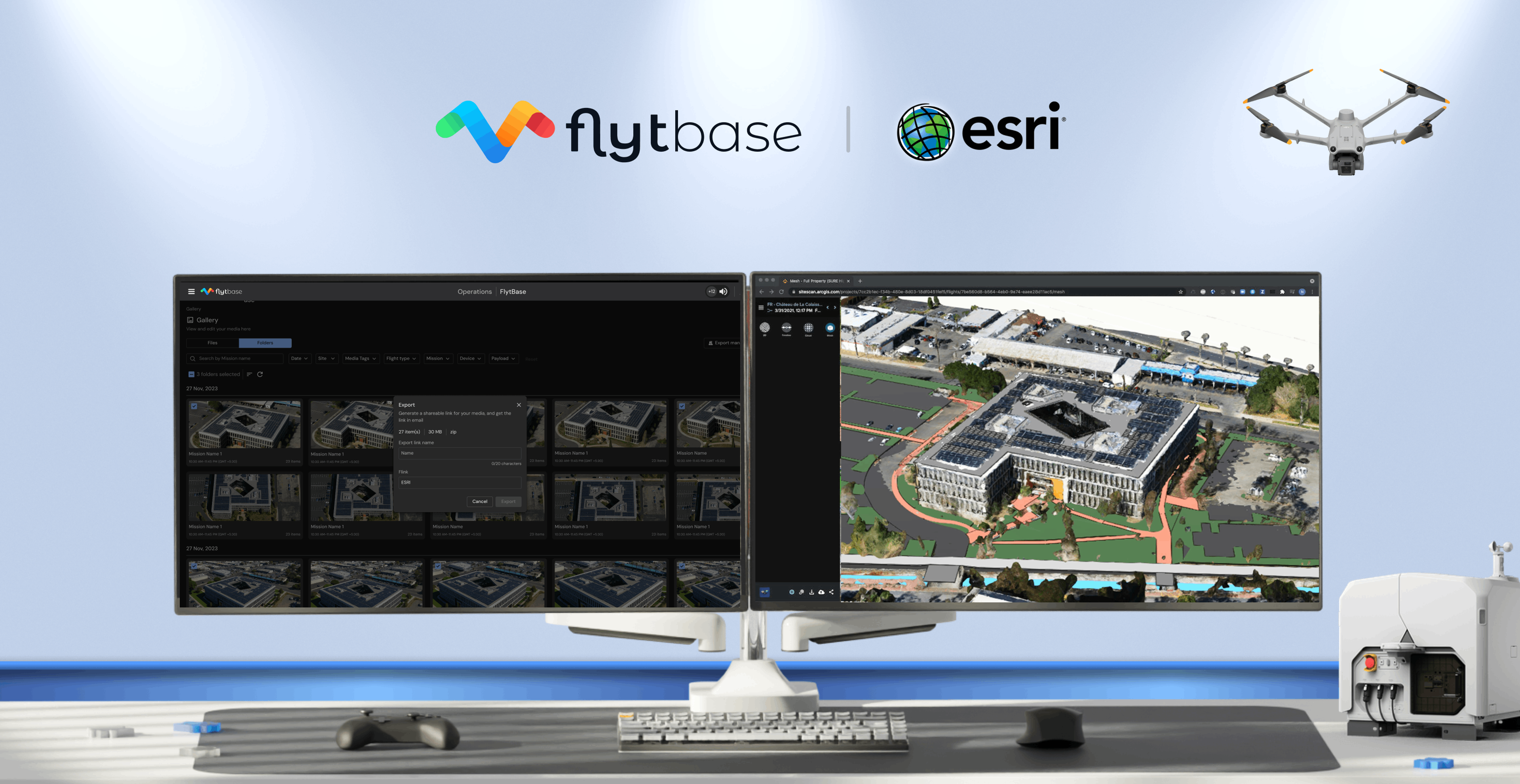 من رسم الخرائط باستخدام الطائرات بدون طيار إلى تحليل نظم المعلومات الجغرافية باستخدام FlytBase و Esri SiteScan