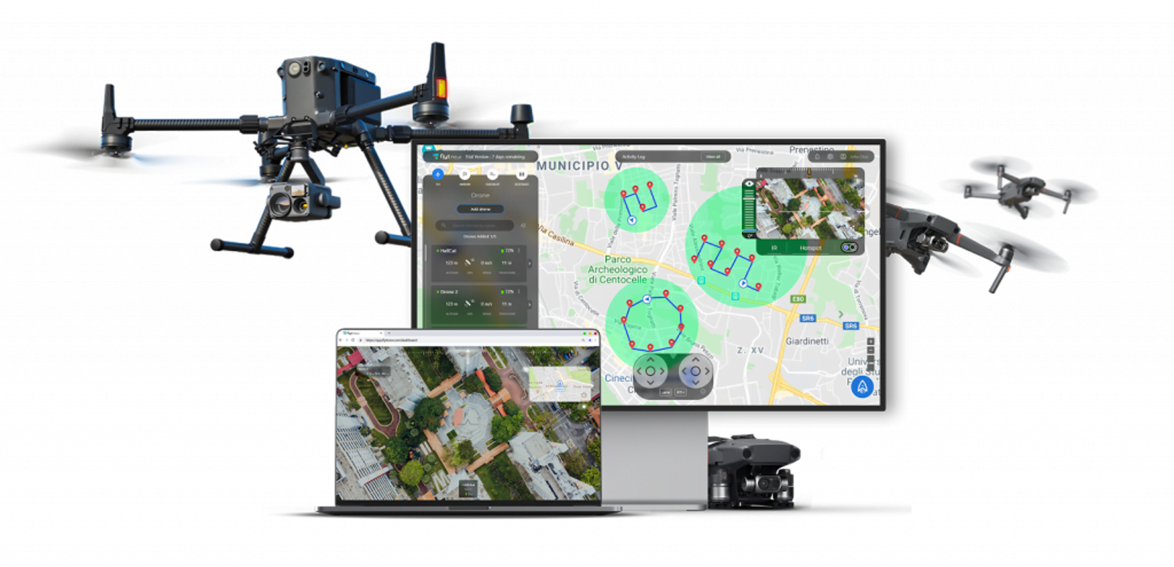 Self charging security drone software