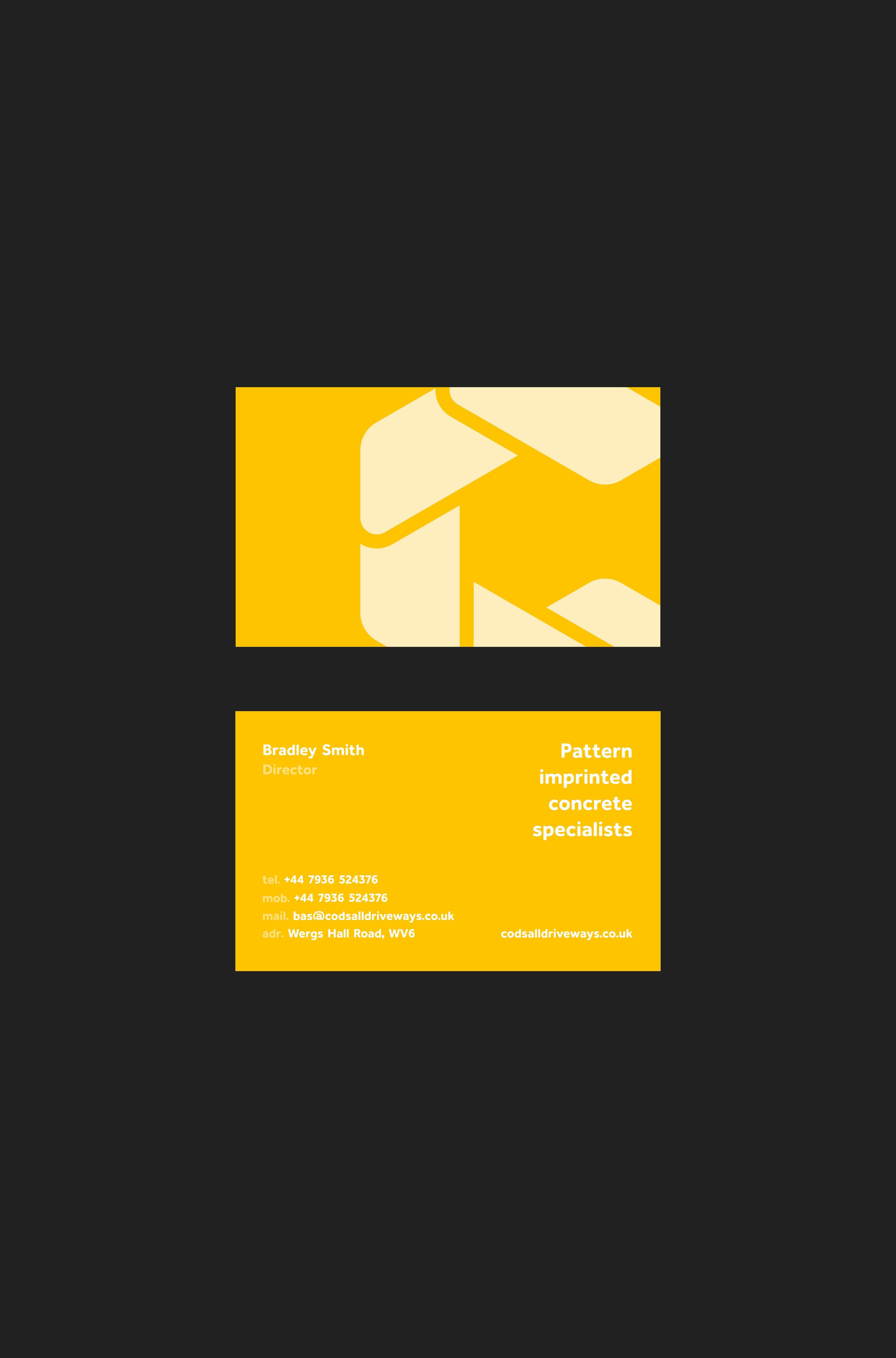 Business card design by Silk Studio for Codsall Driveways
