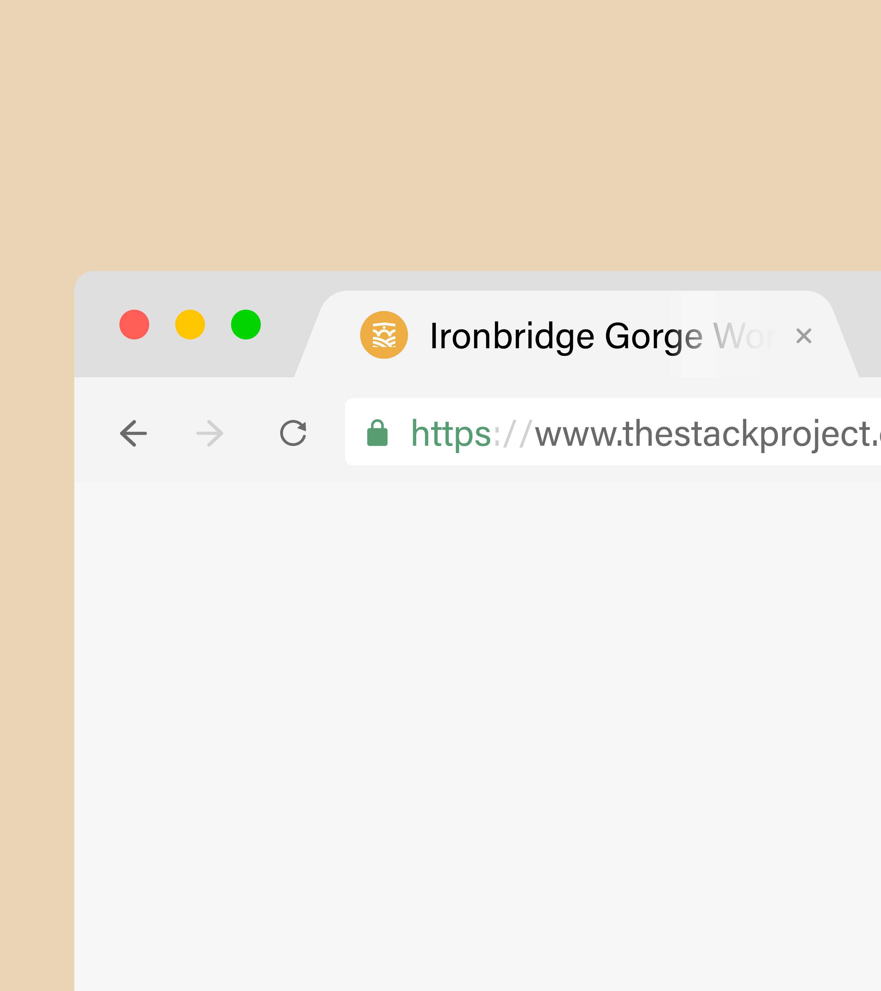 The Ironbridge Gorge World Heritage Festival logo being used as a favicon.