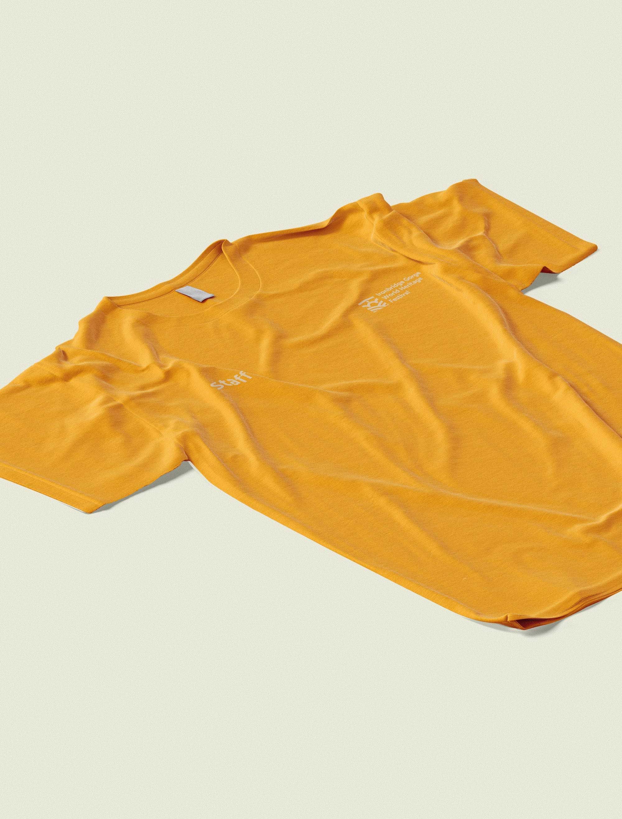 An Ironbridge Gorge World Heritage Festival staff t-shirt.