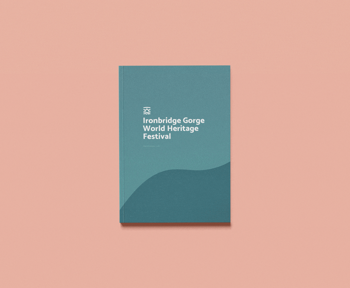 Pages of the brand guidelines for the Ironbridge Gorge World Heritage Festival.