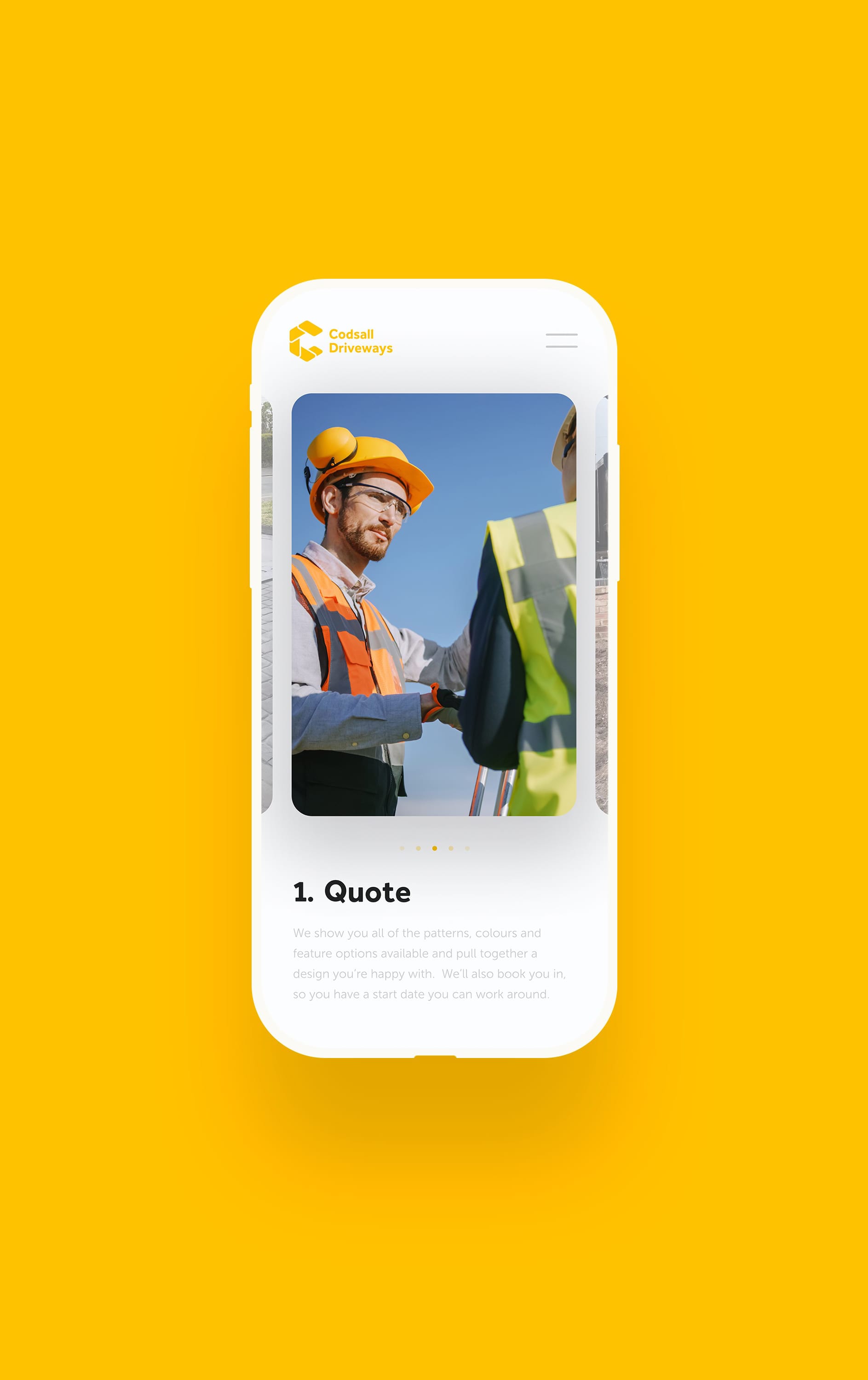 Mobile website for Codsall Driveways design by Silk Studio.