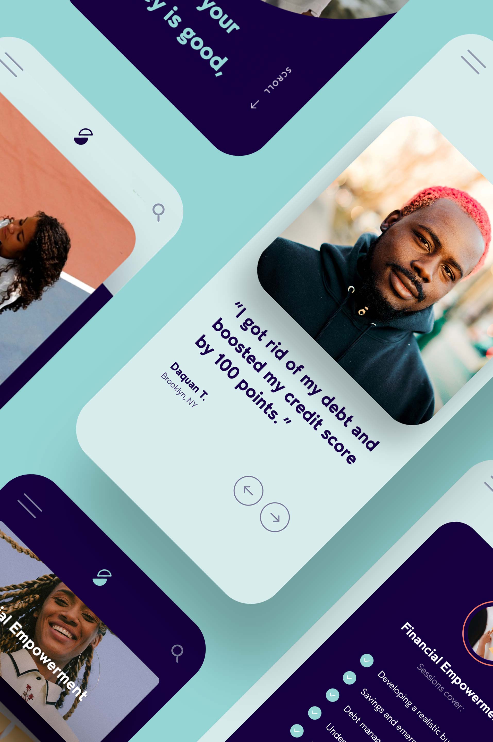 Mobile optimised screens from the Stack website.