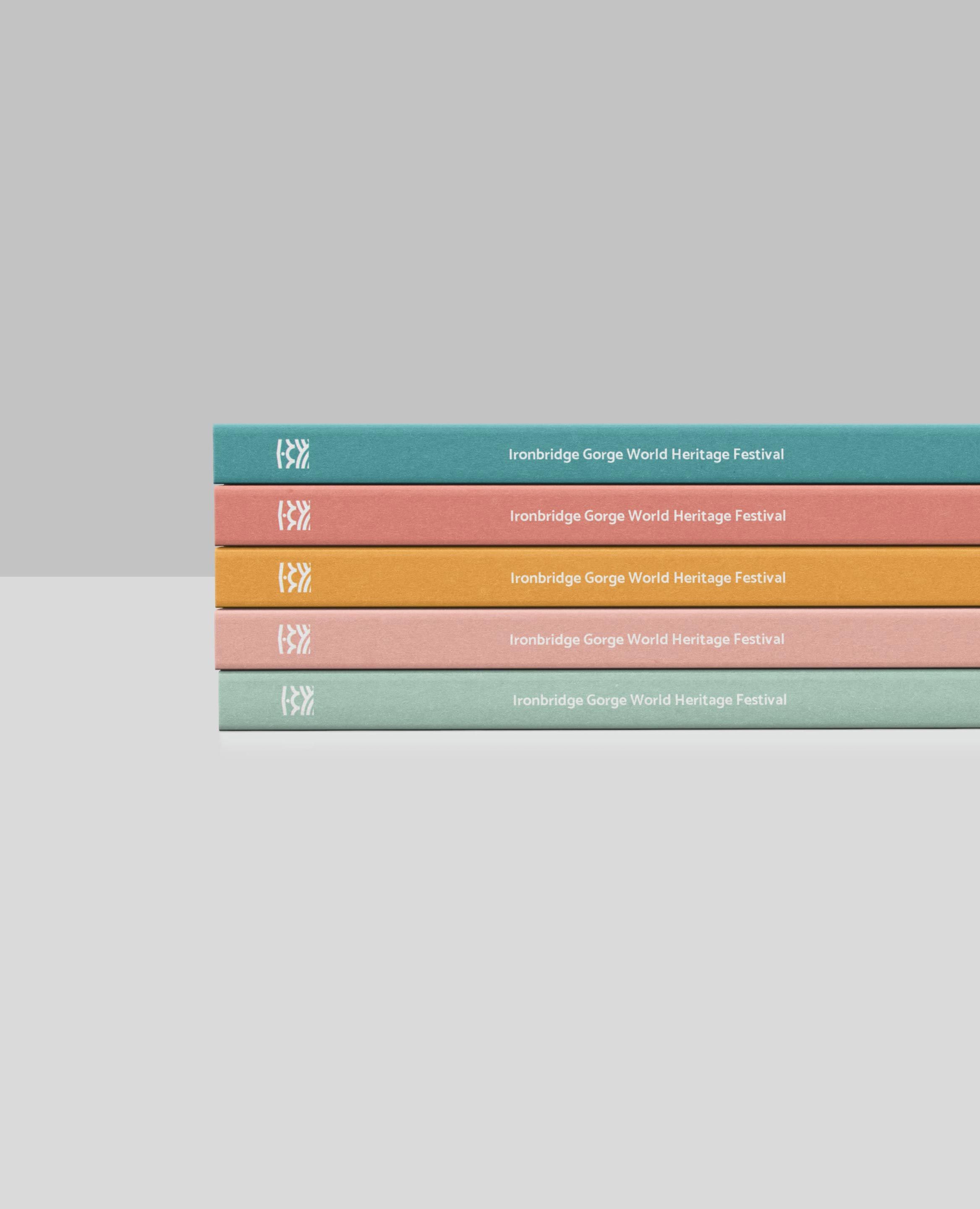 A stack of the Ironbridge Gorge World Heritage Festival's brand guidelines 