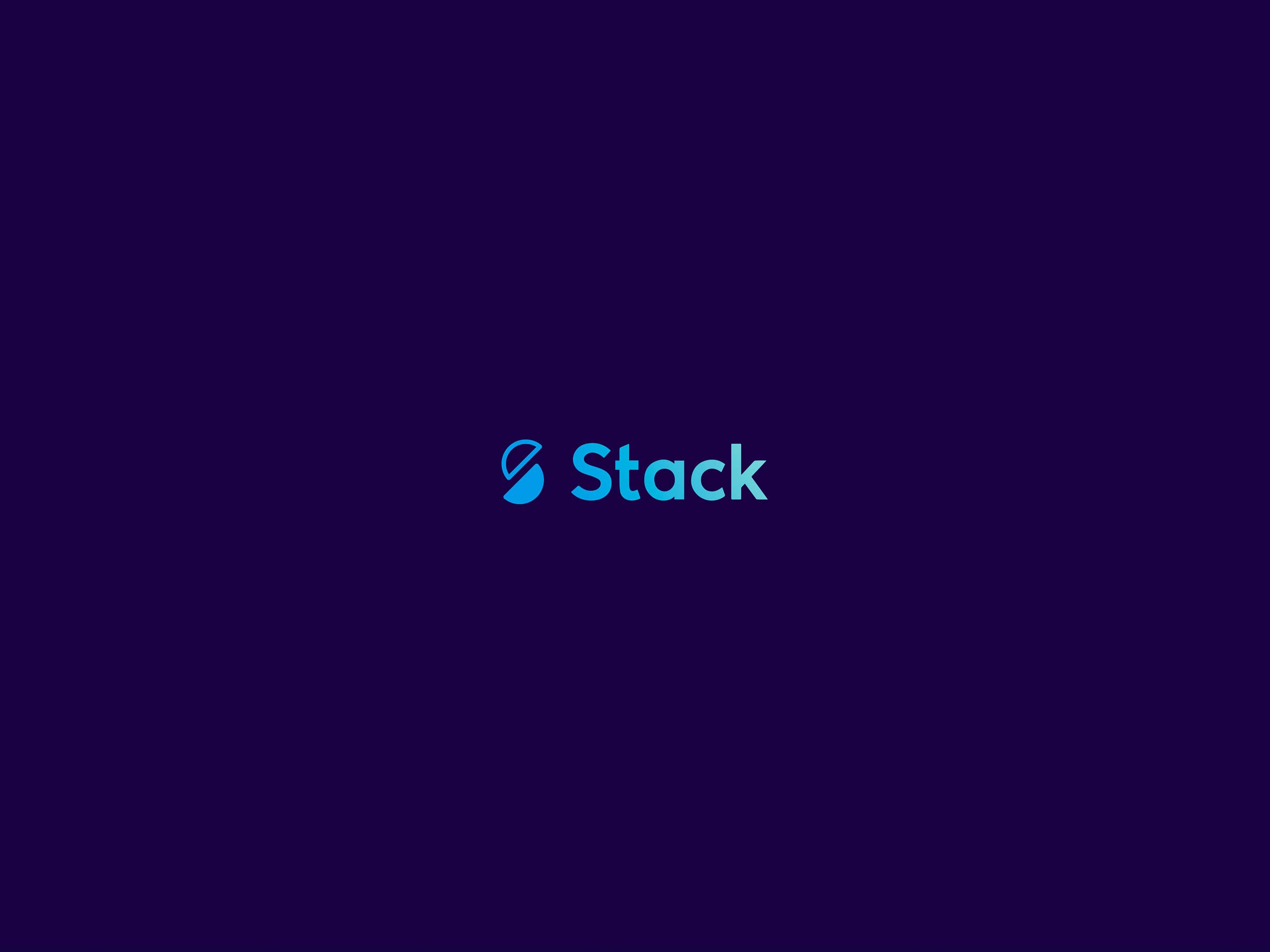 Gradient Stack logo on dark background,