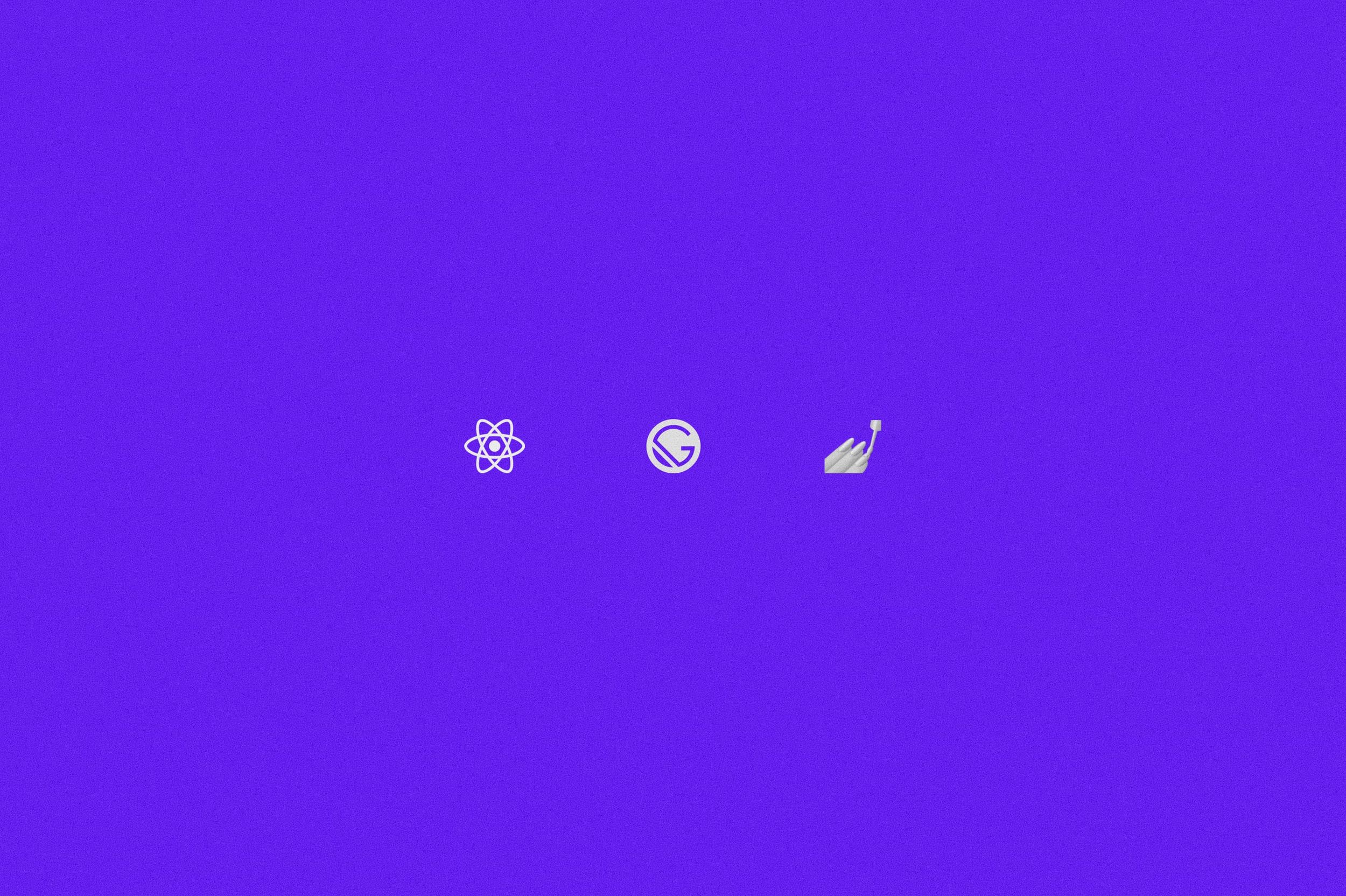 React.js, Gatsby.js and styled-components logos