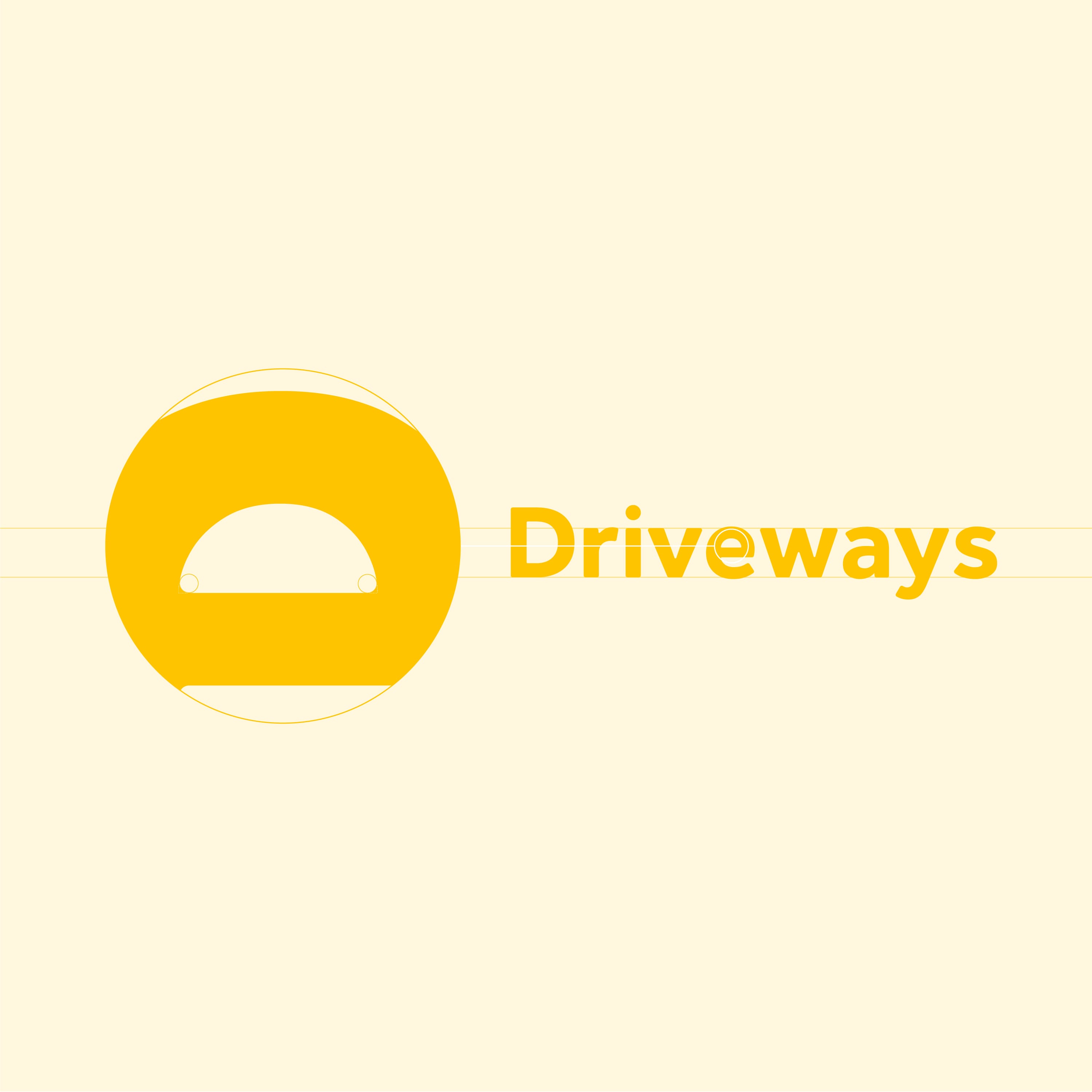 Diagram displaying the inner corner radius of the Codsall Driveways bespoke font.