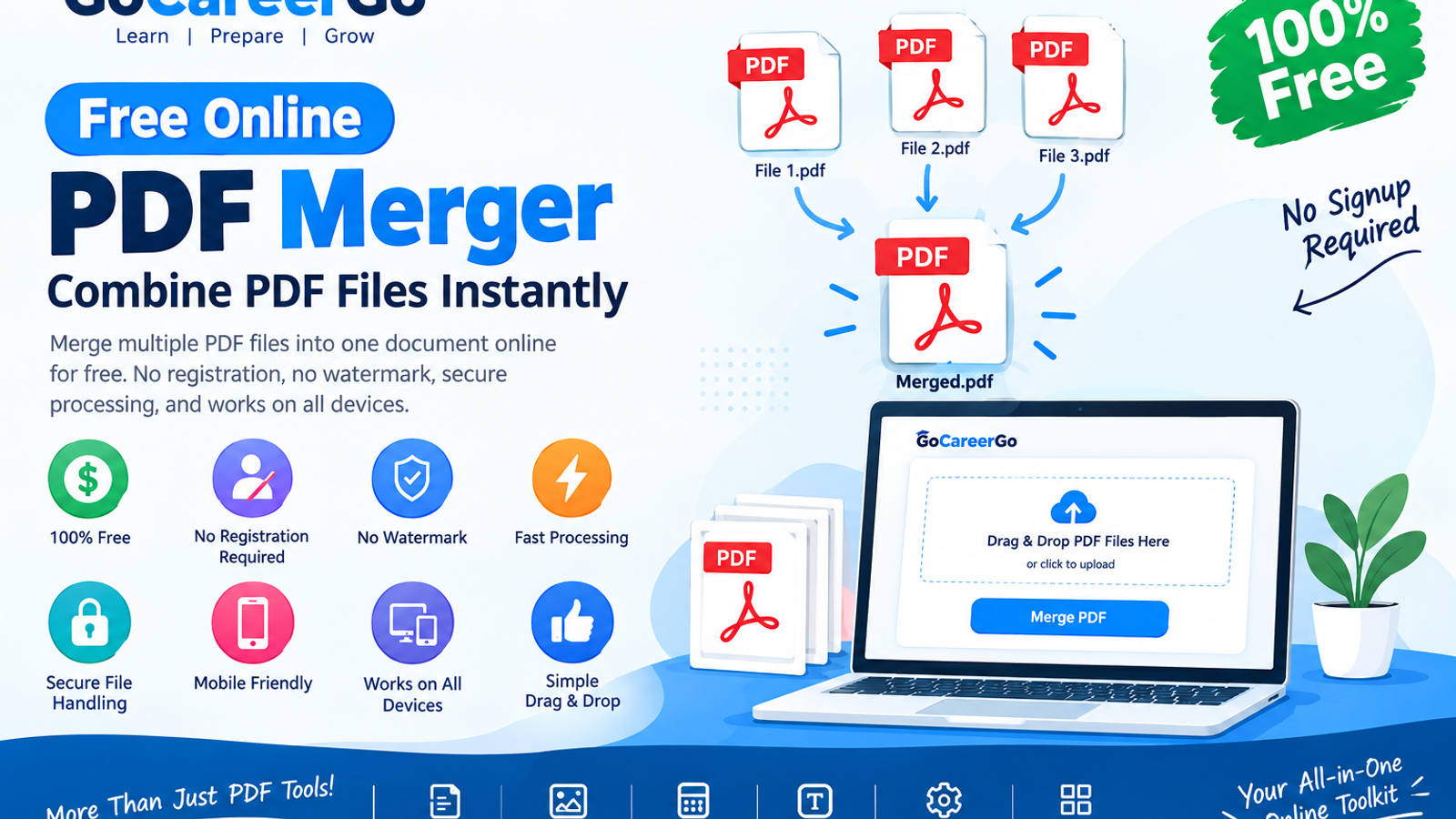 Free Online PDF Merger – Combine PDF Files in Seconds Without Registration