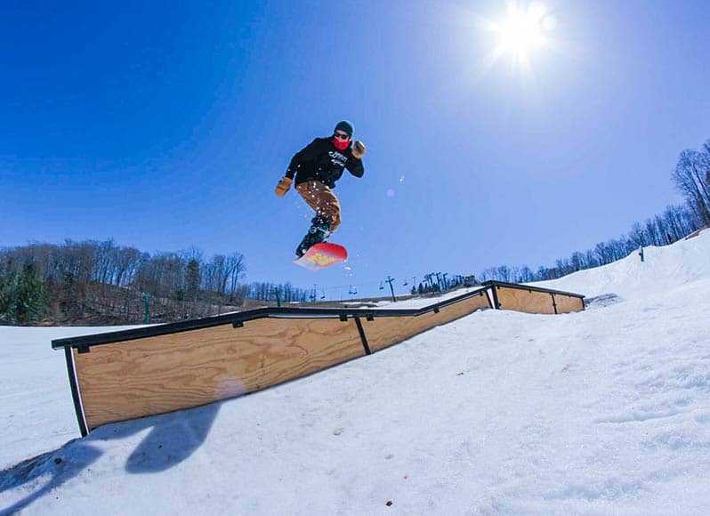 Snowboarder in a Terrain Park