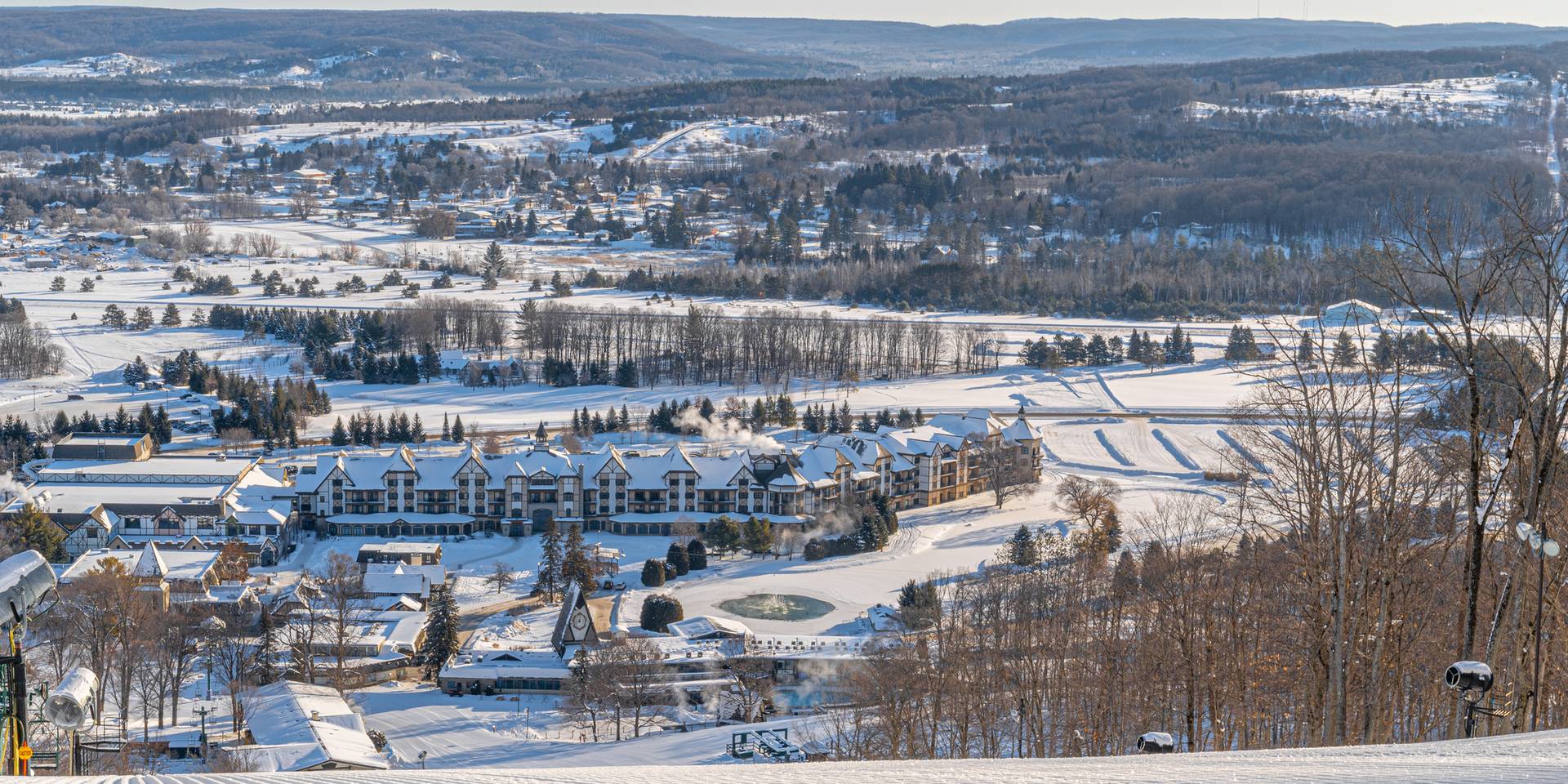 Boyne Mountain corduroy on a beautiful winter day