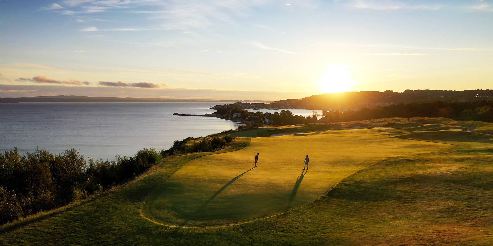 Two Golfers Sunset Put at Bay Harbor Golf Club