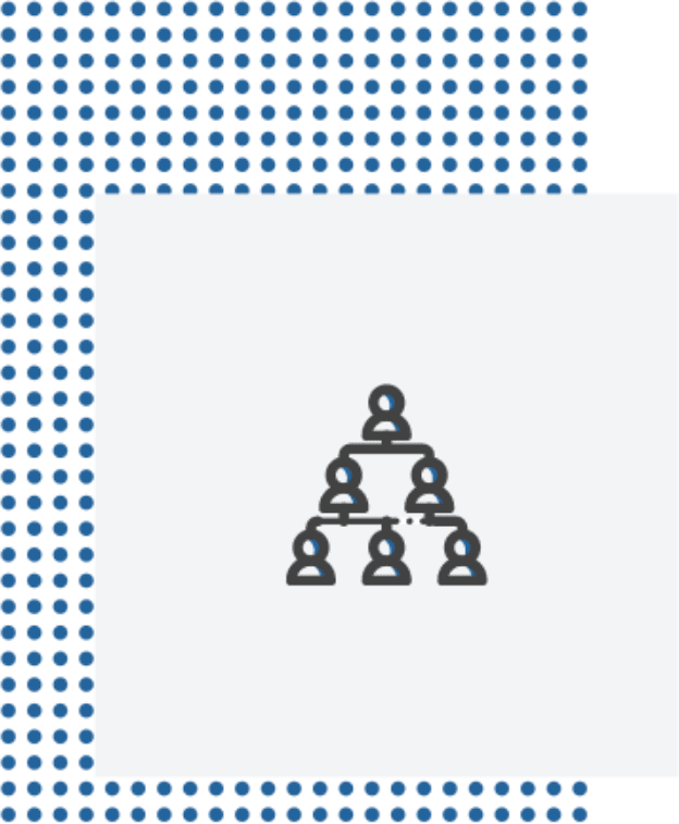 Blue people hierarchy icon