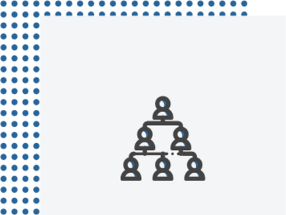 Blue people hierarchy icon