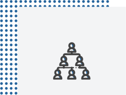 Blue people hierarchy icon