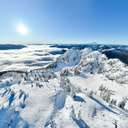 Summit at Snowqualmie Snow Covered Drone View
