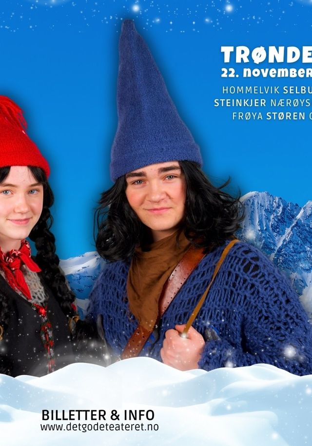 Jul på Månetoppen - Trøndelagsturne 22. november - 21. desember 2025. Hommelvik selbu børsda orkanger melhus steinkjer nærøysund bjugn åfjord namsos frøya støren oppdal sunndalsøra aure. det gode teateret. billetter og info www.detgodeteateret.no