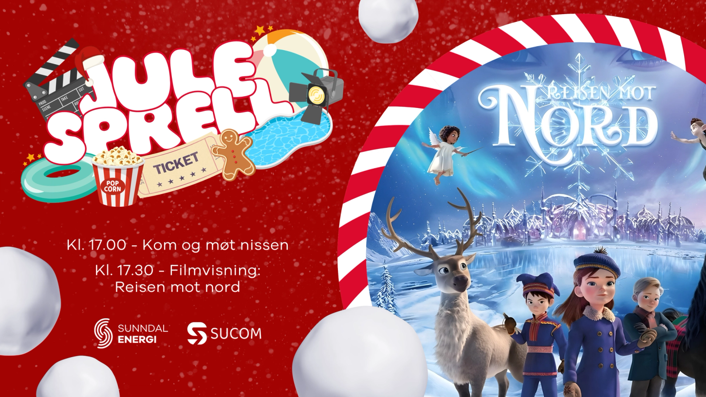 julesprell. kl 1700 - kom og møt nissen. kl 1730 - filmvisning: Reisen mot nord.
