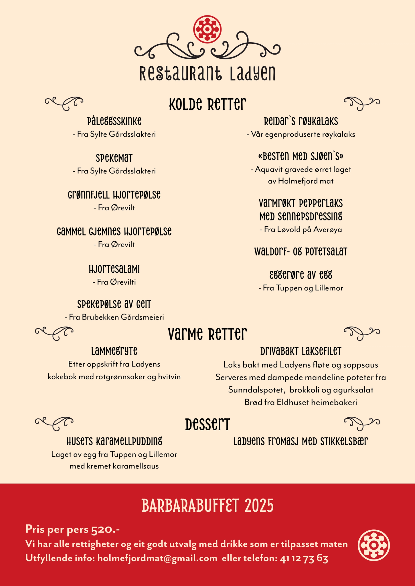 Restaurant Ladyen Meny