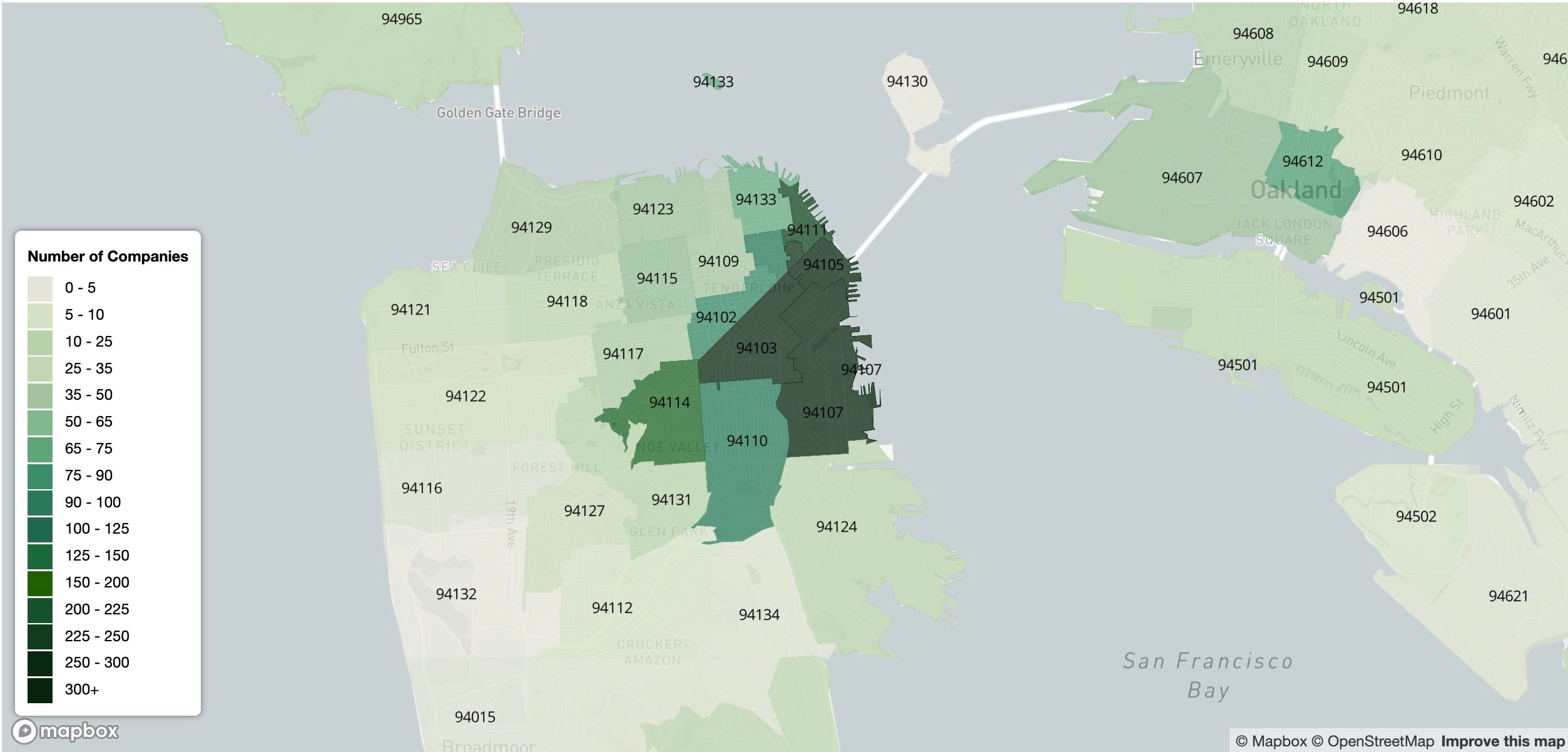 🗺️ Map of Tech Companies in San Francisco, Alameda and Oakland
