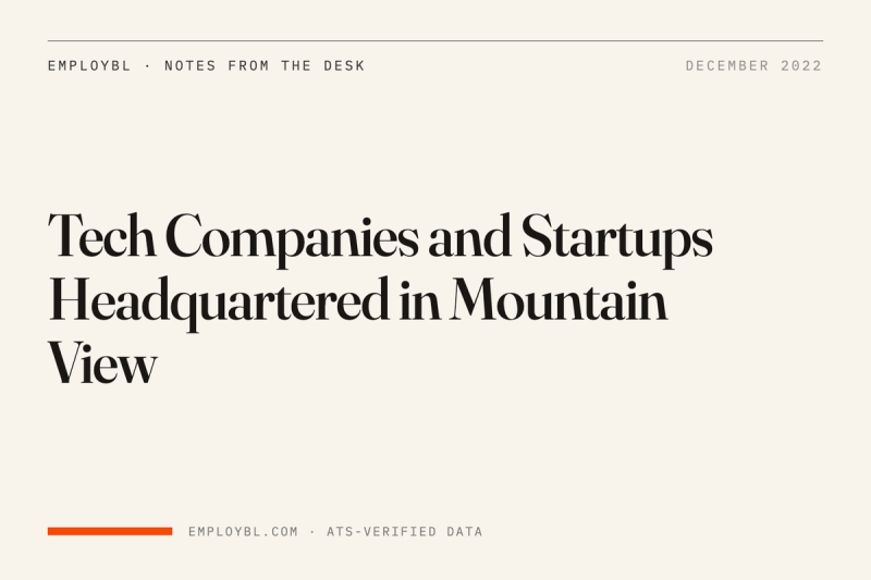 Tech Companies and Startups Headquartered in Mountain View